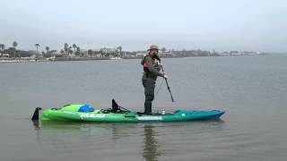 Standing in a Viking Kayak Profish Reload in Rockport,Texas