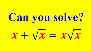 A Nice Algebra Equation | Math Olympiad Problem