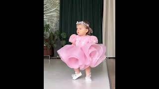 pink color baby girl frock design