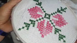 Beautiful Cross stitch Flower hand embroidery Design pattern | Trendy random designs.