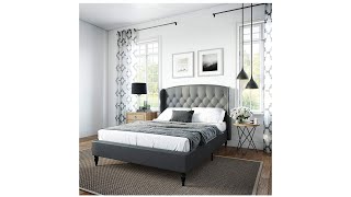 Classic Brands CoventryUpholstered Platform Bed | Headboard and Metal Frame | Wood Slat Support 2022