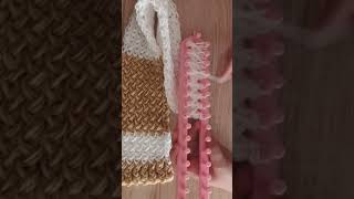 النول المستطيل #النول_المستطيل| knitting loom | crochet |فن النسيج | حياكة | كوفية | scarf | #shorts