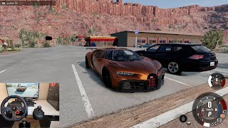 Driving Andrew Tate's Bugatti Chiron pur sport with G29 driving wheel | BeamNG.drive