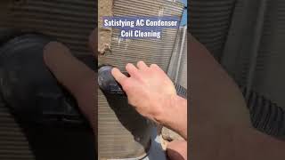 Satisfying AC Condenser Coil Cleaning #accleaning #springcleaning