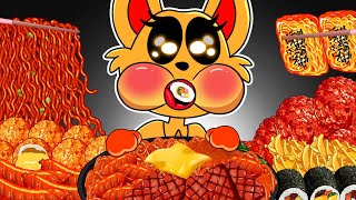 Poppy Playtime 3 - Catfeine Eating Cheetos Chicken, Black Bean Noodles | Animation | ASMR