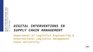 Lisansüstü Eğitim Seminerleri - Lojistik Mühendisliği Bölümü -  Doç.Dr. Gunjan Soni