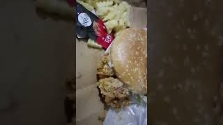 Zinger Burger And Fries #zingerfries