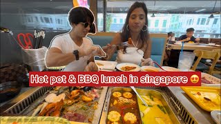 Hot Pot BBQ lunch in singapore #aadilkhanvlogs