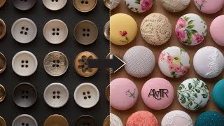 How to make & attach Fabric Covered Buttons | No Kit | Easy DIY Tutorial ✨🧵🪡