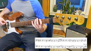 LUNCH - Billie Eilish Bass Cover Playalong  Lesson #bass #basslesson #basscover #musiclessons