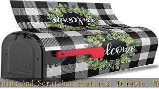 Summer Hops Wreath Welcome Mailbox Covers Magnetic Standard Size 18" X 21" Buffalo Plaid Mailbox Co