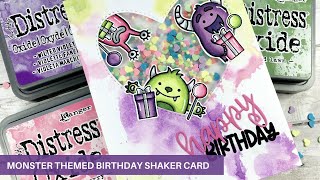 Monster Themed Birthday Shaker Card | Trinity Stamps Shaker Card Hop