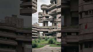 AI and brutalist architecture! Witness the raw, concrete beauty.