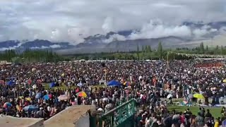 view of first day his holiness Dalai Lama teaching at jevasal ladakh #peace #ladakh