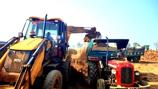 Jcb 3DX Eco Backhoe Loading Mud In Trolley | Massey Ferguson Tractor | Mahindra Tractor |Jcb Tractor