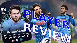 93 KHVICHA KVARATSKHELIA TEAM OF THE SEASON MOMENTS PLAYER REVIEW | 5* 5* | EA FC24 ULTIMATE TEAM