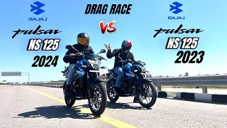 bajaj pulsar ns 125 2024 vs bajaj pulsar ns 125 2023 | DRAG RACE | insane battle 😱