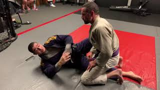 Two Options against the Lockdown (head and arm control) from Half Guard: Moncaio Brothers JiuJitsu