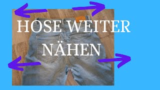 Hose weiter nähen, Hose weiter machen, Hose größer nähen, Jeans weiter machen