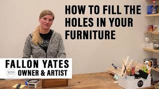 How To Fill Hardware Holes In Furniture Using Wood Filler. #TuesdayTipsWithFallon