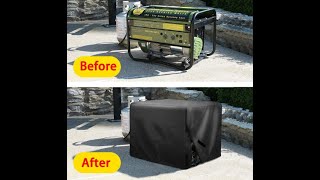 MUAKIOY Portable Generator Cover, 600D Heavy Duty Waterproof Breathable Oxford Fabric Cover-Overview