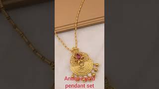 Antique gold pendant set