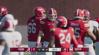 College Football 25 Alabama vs Maryland Custom Game Gameplay Xbox Series X.