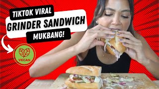 TIKTOK VIRAL GRINDER SANDWICH BUT VEGAN MUKBANG!