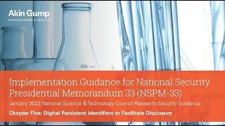 Implementation Guidance for NSPM-33: Use of Digital Persistent Identifiers to Facilitate Disclosure