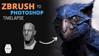 ZBrush to Photoshop Timelapse - 'Bird-Man Bust' Concept