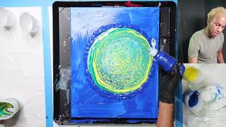 RING POUR | Abstract Art + Depression Therapy | Artist's Loft | Beginner Acrylic Painting 4