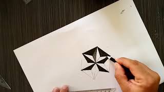 Very easy !!! How to draw 3d star... For kids 3d trick art on paper