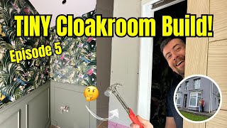 Building a TINY Space-Saving Cloakroom! Ep 5 Tropical Wallpaper, Painting & Panelling | 2flats1house