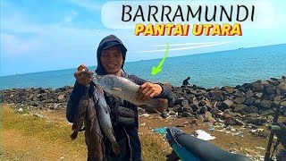 MANCING KAKAP PUTIH ( BARRAMUNDI ) PANTAI TEGAL TAMAN SPOT SAMPING  PERTAMINA DESA SUKRA