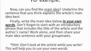 Integrating Reading and Writing through Summarizing (3 of 3)