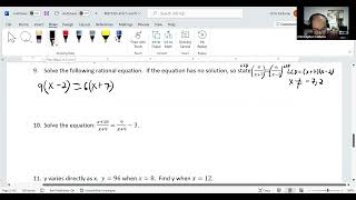 Rational Functions Review Question 9