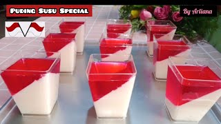 PUDING SUSU EDISI MERAH PUTIH ‼️ CANTIK, SEGAR, SANGAT LEMBUT & SUPER CREAMY ~@arlianachannel8416