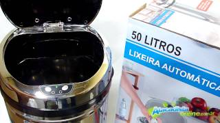 Lixeira Inox Automática 50 litros c/ Sensor de Movimento