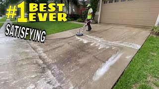 THE BEST Pressure/Power Washing Driveway/Sidewalk Video Ever! Very Satisfying! Up Close! UNCUT! POV!