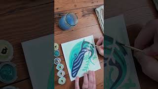 Painting Elle Crée's Bubbly Blue Whale paint-by-number mini kit! #shorts