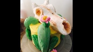 Skull and Cactus Cake - Southwestern Style-Cake Decorating