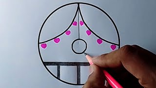 Circle Drawing - Beautiful Heart Drawing in the Circle🙂