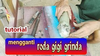 servis mesin gerinda tangan || cara mngganti roda gigi.| grinder machine | metalwelding | #DIY