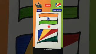 Indian flag 🇮🇳 ~ Seychelles flag 🇸🇨 || Independence day drawing #flag #viral #reels #indian #shorts