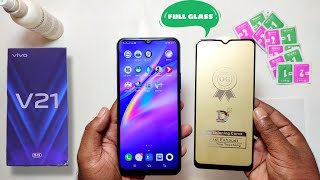 Vivo V21 Best Glass Protector Install || How To Apply Tempered Glass Protector || Vivo V21 5G Mobile