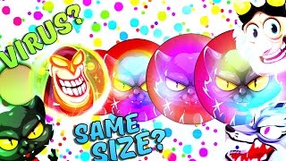 Agar.io INSANE SameSize POPSPLITS,CRAZY DOUBLE SPLITS,DELICIOUS POSPLITS!