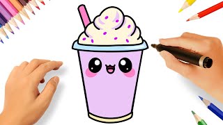 CÓMO DIBUJAR UN BATIDO KAWAII FACIL PASO A PASO 💗