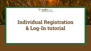 ArdhiSasa | Individual Registration & Log-In tutorial