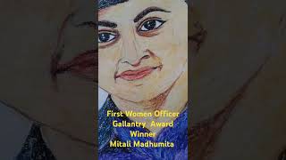 First Women Officer #gallantryaward #winner #mitalimadhumita #portrait #oilpastel