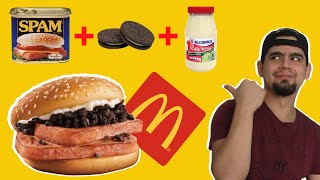 PROBANDO la hamburguesa de SPAM Y OREO de MCDONALDS CHINA | SOLO LA VENDIERON 1 DÍA